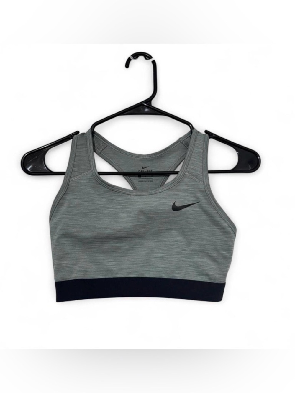 Nike Heather Grey Racerback Sports Bra with Black Band